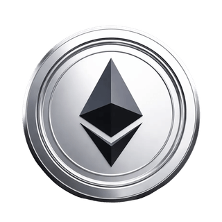 Ethereum-ETH-Krypto-Coin als schwebendes grafisches Element