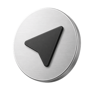 Dekoratives Icon mit 3D-Sendepfeil auf der Kontaktseite